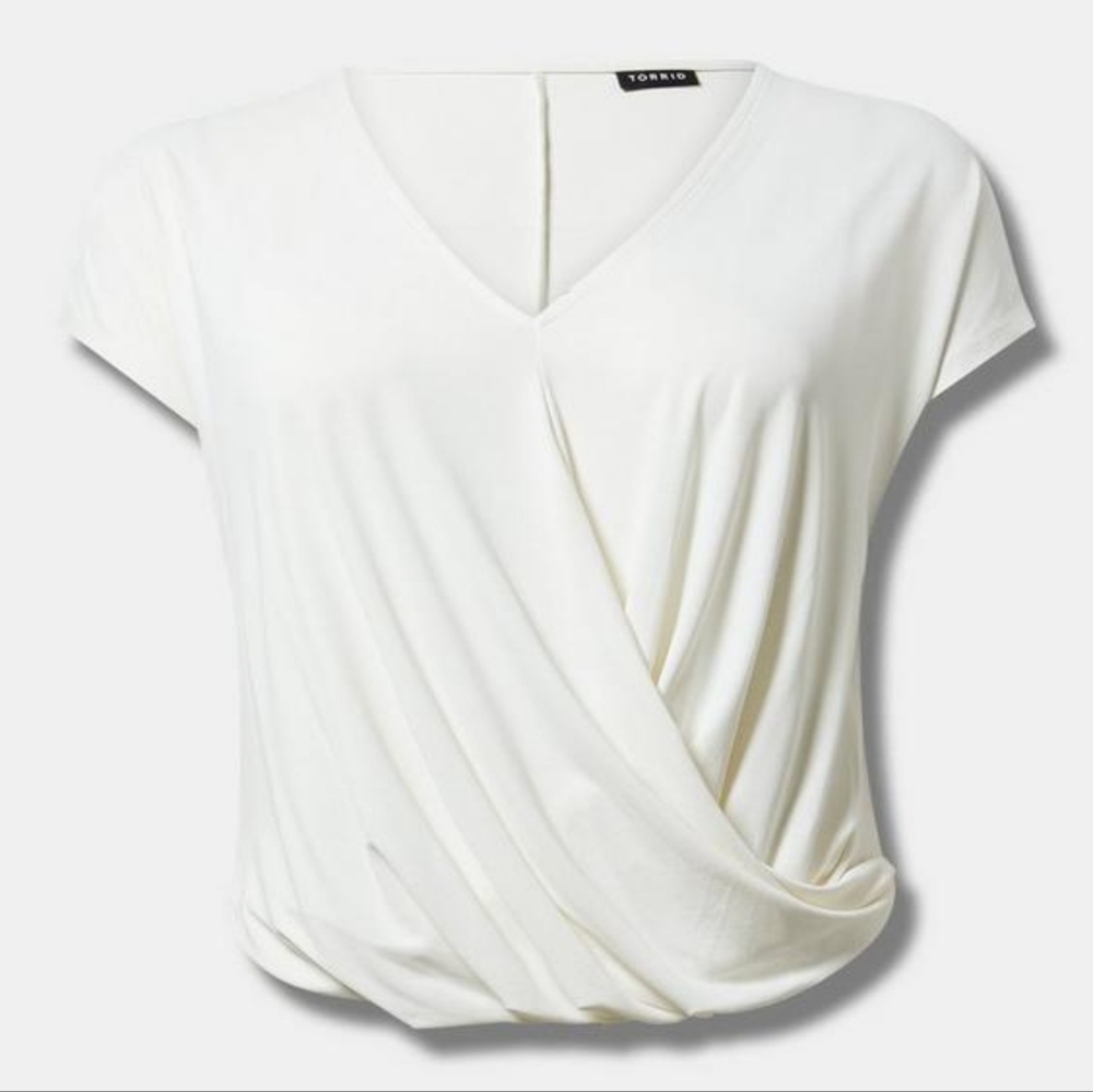 Torrid Faux Wrap White Top